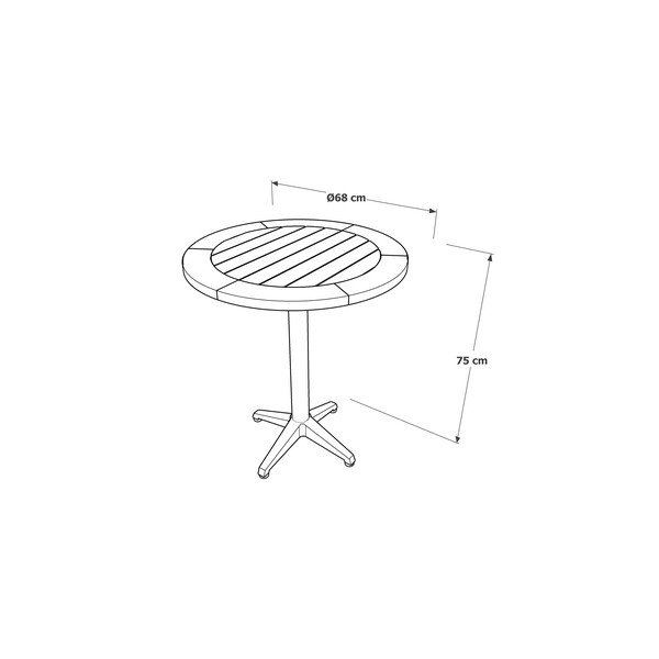 Alumīnija apaļš dārza ēdamgalds ø 68 cm Spring – Ezeis-image-2