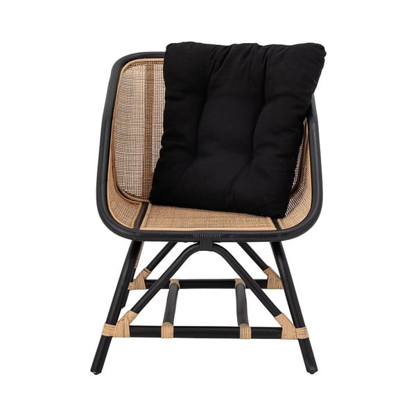 Melns/bēšs krēsls ar pinumu Loue – Bloomingville-image-2