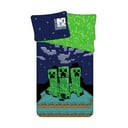 Zaļa/zila vienguļamā kokvilnas bērnu gultas veļa 140x200 cm Minecraft "Sssleep Tight" – Jerry Fabrics