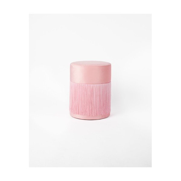 Rozā pufs ar samta pārvalku Velvet Atelier, ø 36 cm