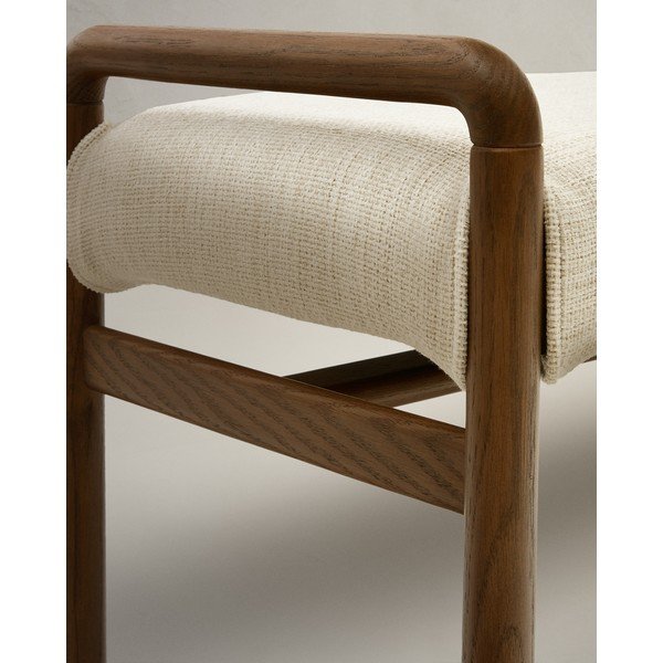 Krēmkrāsas/dabīga toņa sols no šenila auduma Macaret – Kave Home-image-3