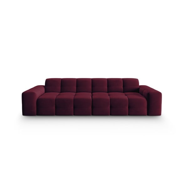 Bordo sarkans samta dīvāns 255 cm Kendal – Micadoni Home