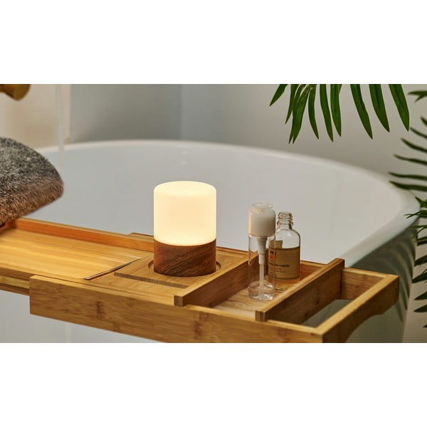 Tumši brūna dimmējama galda lampa ar stikla abažūru (augstums 10,5 cm) Lemelia – Gingko-image-3