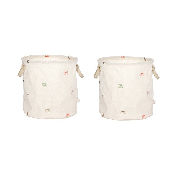 Krēmkrāsas tekstila bērnu rotaļlietu grozi (2 gab.) ø 32x32 cm Moira – OYOY Mini