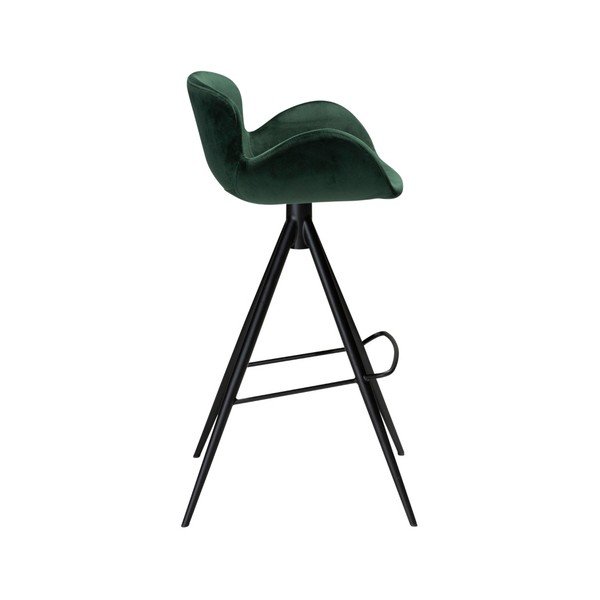 Tumši zaļš bāra krēsls DAN-FORM Denmark Gaia Velvet, augstums 98 cm-image-2