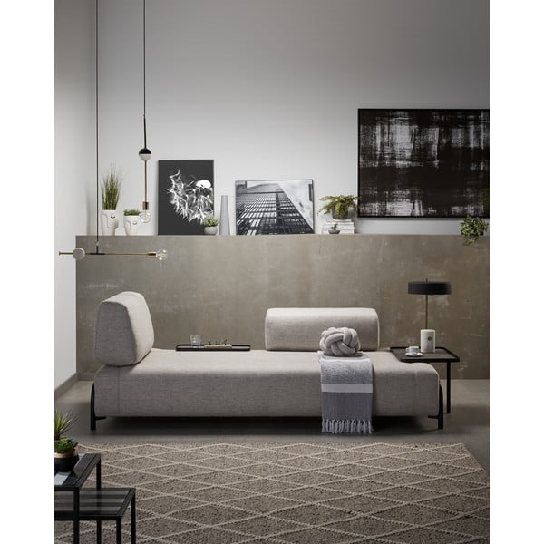 Bēšs dīvāns ar glabāšanas vietu Kave Home Compo-image-1