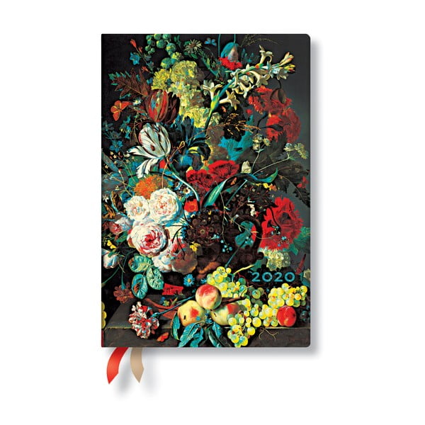 Daudzkrāsaina dienasgrāmata cietajos vākos 2020. gadam Paperblanks Van Huysum, 160 lappuses
