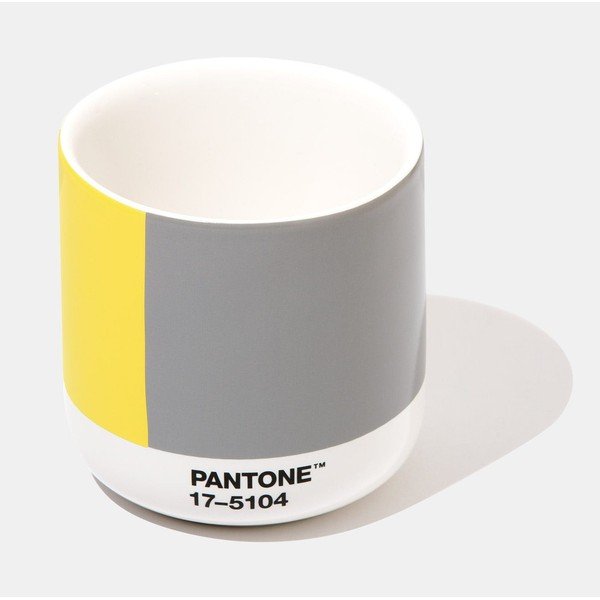 Dzelteni pelēka keramikas termokrūze Pantone Cortado, 175 ml-image-2