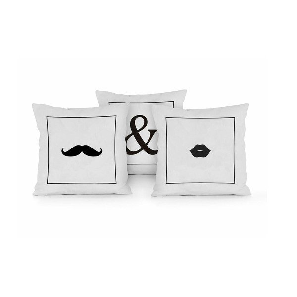 3 spilvenu komplekts Really Nice Things Mr & Mrs, 45 x 45 cm-image-3