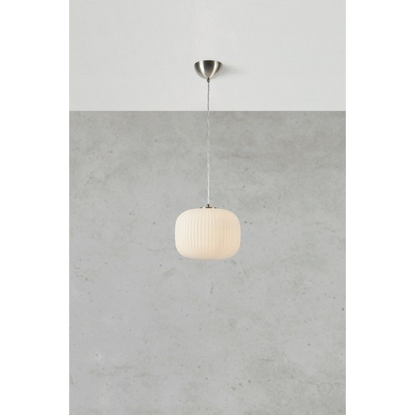 Balta/sudraba krāsas piekaramā lampa no opāla stikla ø25x21 cm Sober – Markslöjd-image-1