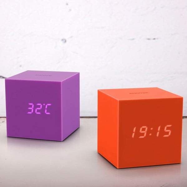 Oranžs LED modinātājs Gingko Gravity Cube-image-1