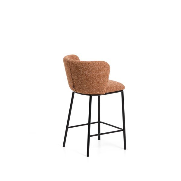 Terakotas oranžs polsterēts bāra krēsls (sēdekļa augstums 65 cm) Ciselia – Kave Home-image-4