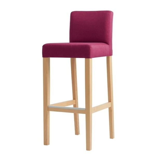 Fuksijas rozā bāra krēsls ar dabīgām kājām Pielāgota forma Wilton