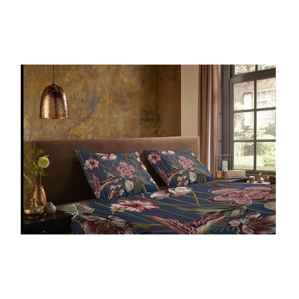 Tumši zila divguļamā mikrošķiedras gultas veļa 200x220 cm Jos – Good Morning-image-2