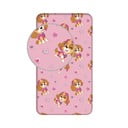 Rozā vienguļamais kokvilnas bērnu palags ar gumiju 90x200 cm Paw Patrol – Jerry Fabrics