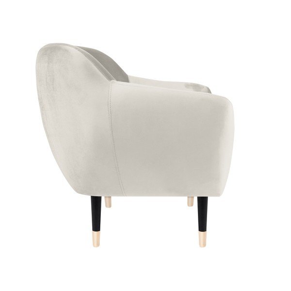 Krēmkrāsas atpūtas krēsls ar melnām kājām Mazzini Sofas Benito-image-4