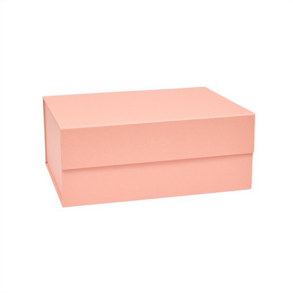 Gaiši rozā kartona uzglabāšanas kaste ar vāku 33x25x15 cm Hako – OYOY Living Design