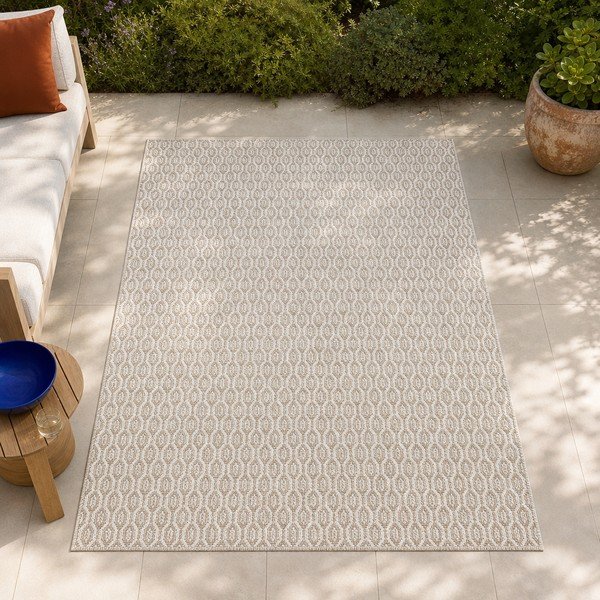 Pelēks āra paklājs NORTHRUGS Coin, 80 x 200 cm-image-1