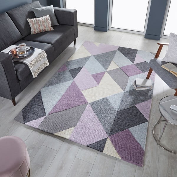 Pelēki violets paklājs Flair Rugs Icon, 120 x 170 cm-image-4