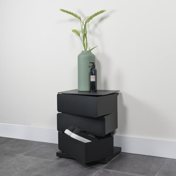 Melna metāla kumode 37x45x26 cm Joey – Spinder Design-image-4