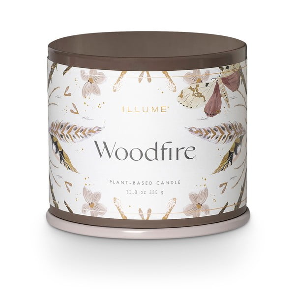 Aromātiskā sojas vaska svece degšanas laiks 50 h Woodfire – ILLUME x Bloomingville