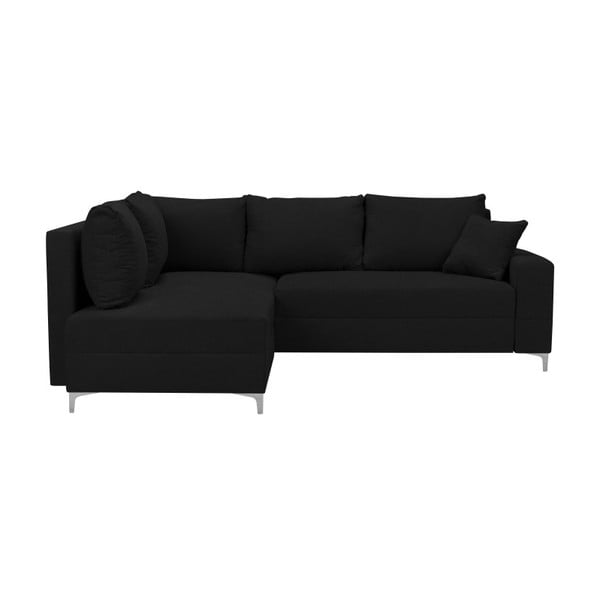 Melns Windsor & Co Sofas Zeta dīvāns, kreisais stūris