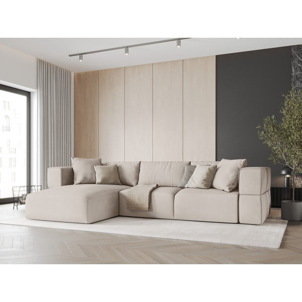 Bēšs stūra dīvāns (ar kreiso stūri) Esther – Milo Casa-image-1