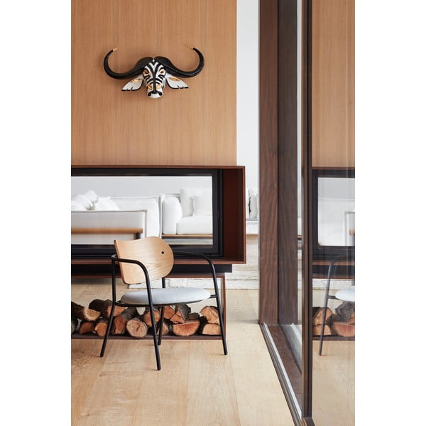 Pelēks atpūtas krēsls ar ozolkoka imitāciju Eclipse – Teulat-image-1