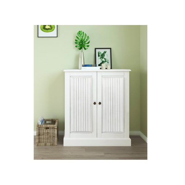 Balts priedes masīvkoka skapītis 100x34 cm Mille – Støraa-image-1