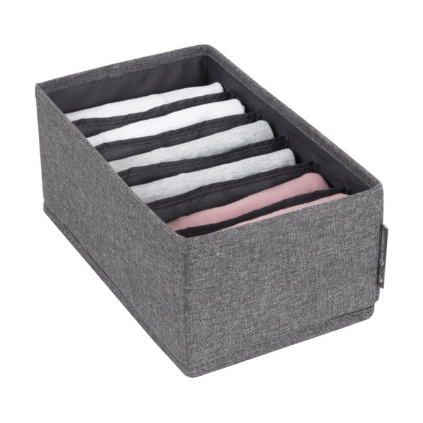 Pelēka uzglabāšanas kaste ar nodalījumiem Bigso Box of Sweden Drawer, 16,5 x 11 cm-image-2