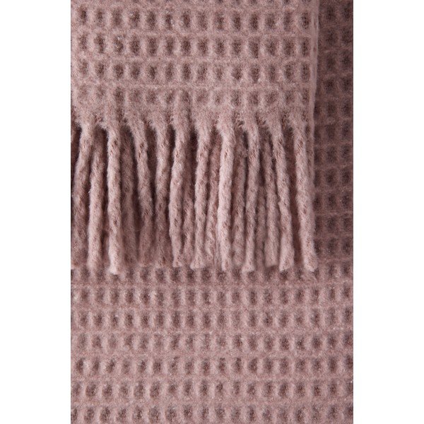 Rozā pleds no kokvilnas maisījuma 140x180 cm Basics Waffle – Euromant-image-1