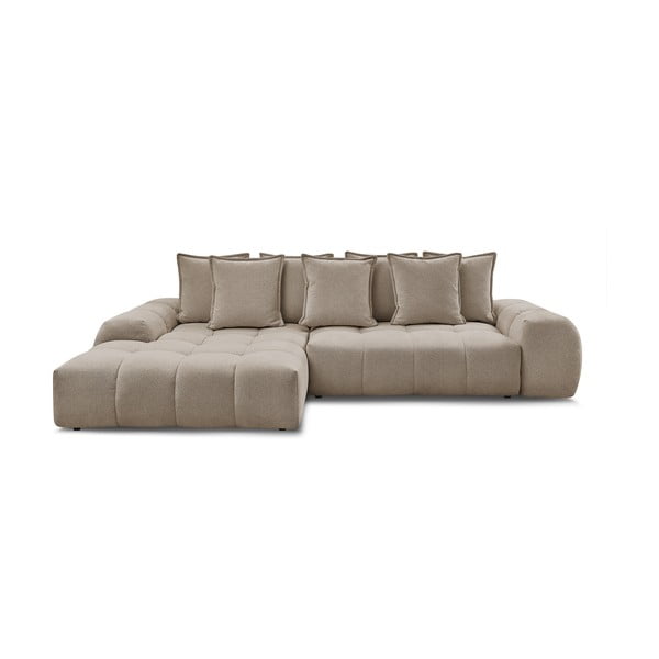 Pelēkbrūns salokāms/ar uzglabāšanas vietu stūra dīvāns no šenila auduma (ar kreiso stūri/ar zvilni) Everest – Bobochic Paris