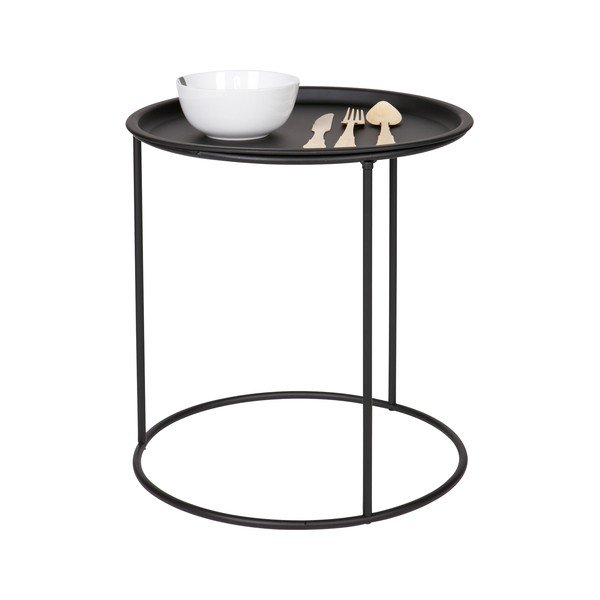 Melns kafijas galdiņš WOOOD Ivar, Ø 40 cm-image-1