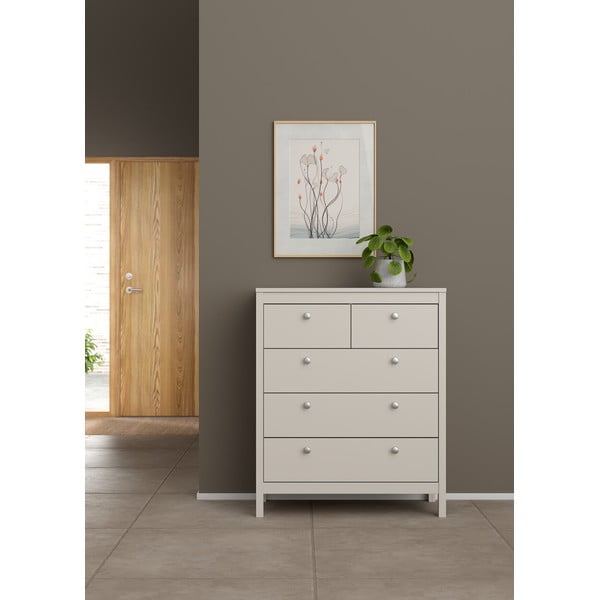 Pelēkbēša kumode 82x99x38 cm Madrid – Tvilum-image-1