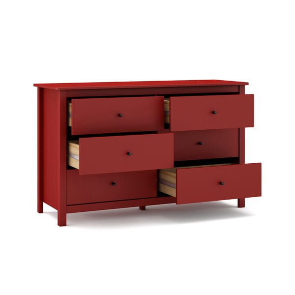 Sarkana zema kumode no priedes 130x80 cm Misti – Marckeric-image-4