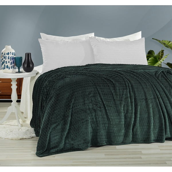 Zaļš pārklājs divguļamai gultai 200x220 cm Melinda – Mijolnir