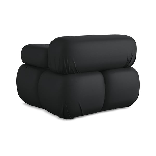 Melna modulārā dīvāna daļa no ādas imitācijas (ar labo stūri) Lokua – Makamii-image-4