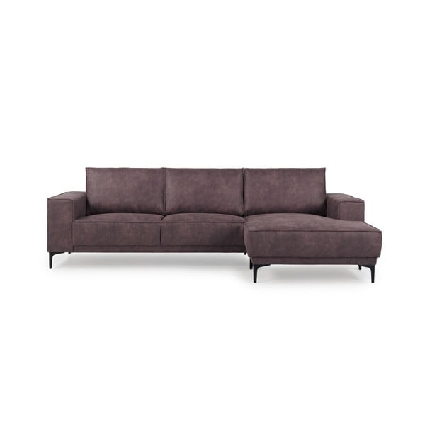 Tumši brūns stūra dīvāns no ādas imitācijas (ar labo stūri) Copenhagen – Scandic