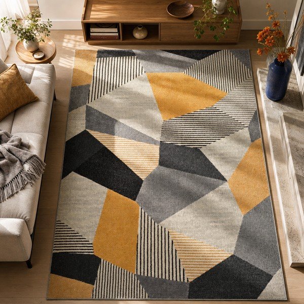 Oranžs un pelēks paklājs Universal Gladys Sarro, 60 x 120 cm-image-1
