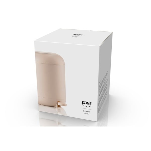 Bēša plastmasas atkritumu tvertne ar pedāli 4 l Sensu – Zone-image-2