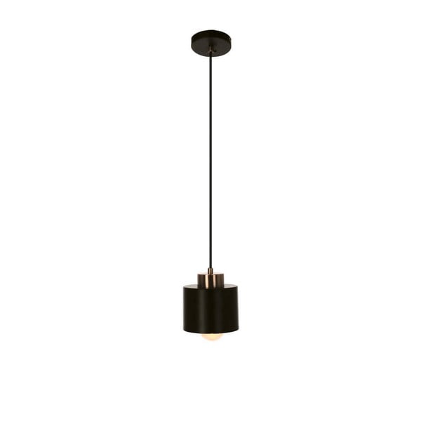 Melna metāla piekaramā lampa ø 12 cm Olena – Candellux Lighting