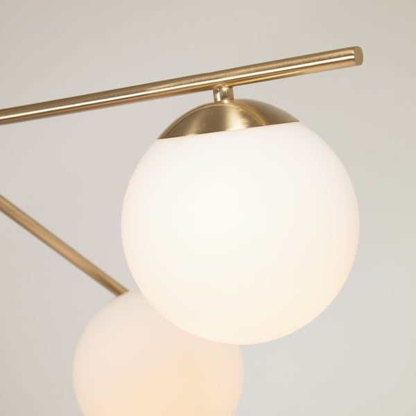 Griestu lampa ar stikla abažūru baltā/zelta krāsā ø 14 cm Mahala – Kave Home-image-1