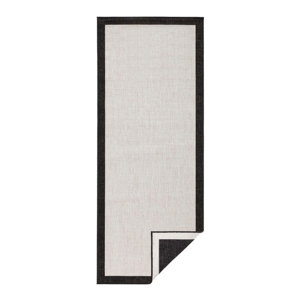 Melns un krēmkrāsas āra paklājs NORTHRUGS Panama, 80 x 350 cm