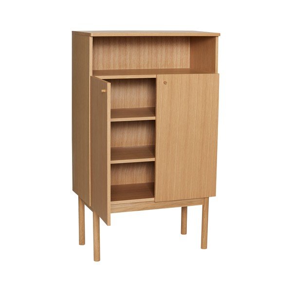 Dabīga toņa skapītis ar ozolkoka imitāciju 80x135x42 cm Ulterior – Hübsch-image-3