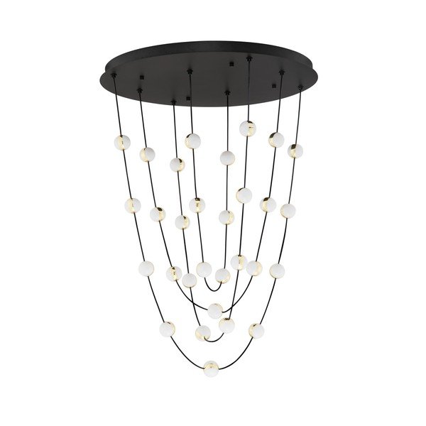 Matēti melna alumīnija LED piekaramā lampa ar regulējamu spilgtumu ar akrila stikla abažūru ø 84 cm Alcinoe – Nova Luce