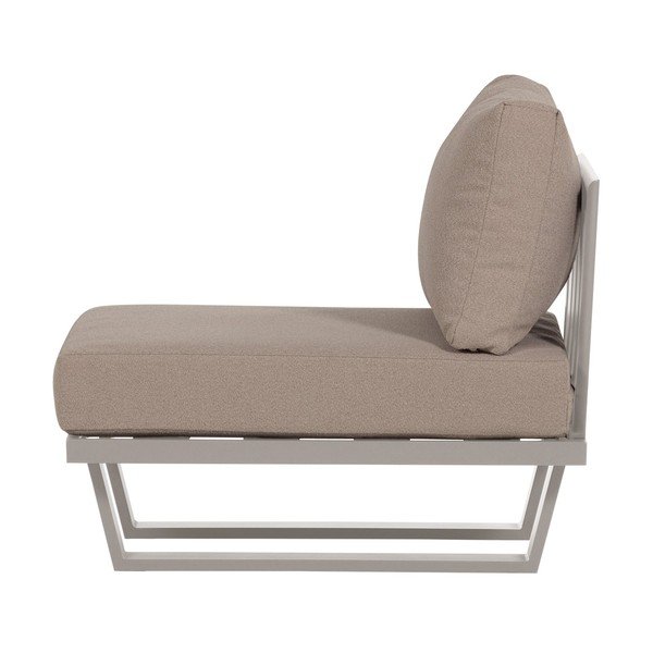 Pelēkbēšs metāla/polsterēts dārza atpūtas krēsls Bear – WOOOD-image-2