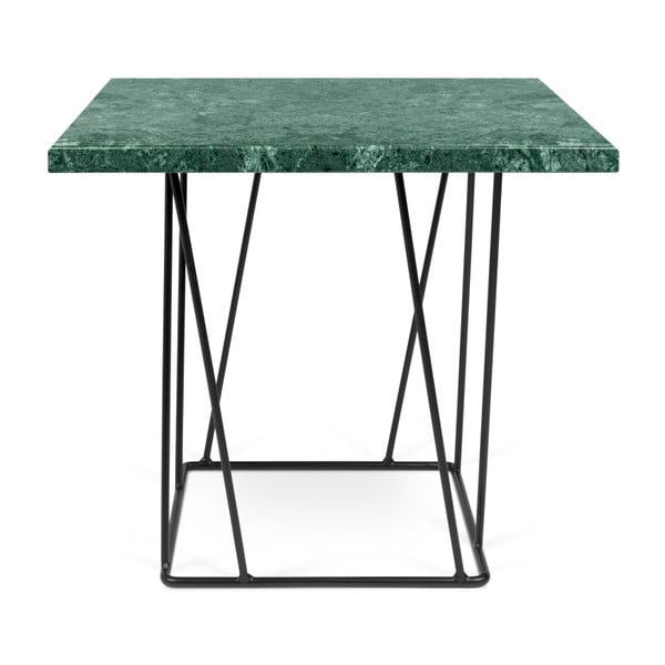 Zaļā marmora kafijas galdiņš ar melnām kājām TemaHome Helix, 50 x 50 cm