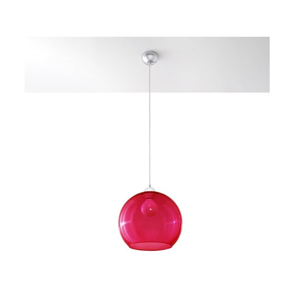 Sarkana piekaramā lampa ar stikla abažūru ø 30 cm Bilbao – Nice Lamps