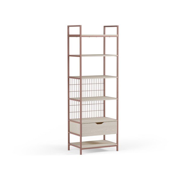 Terakotas oranžs tērauda grāmatplaukts 60x179,5x40 cm Amara – Marckeric