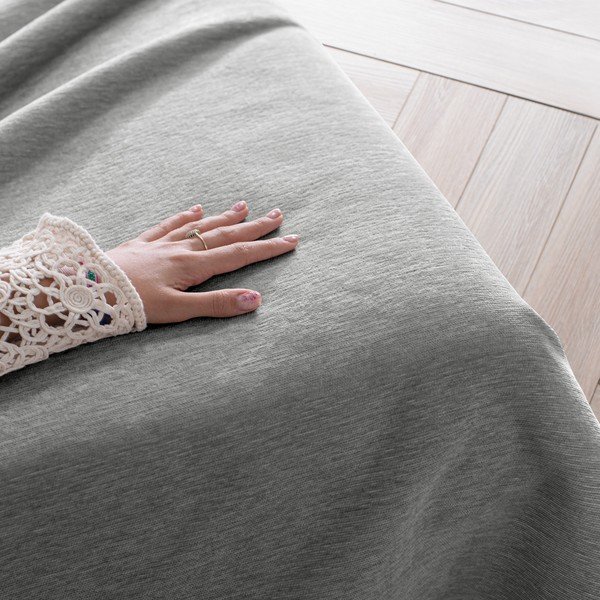 Pelēks gultas pārklājs no šenila 220x240 cm Talo – Filumi-image-3